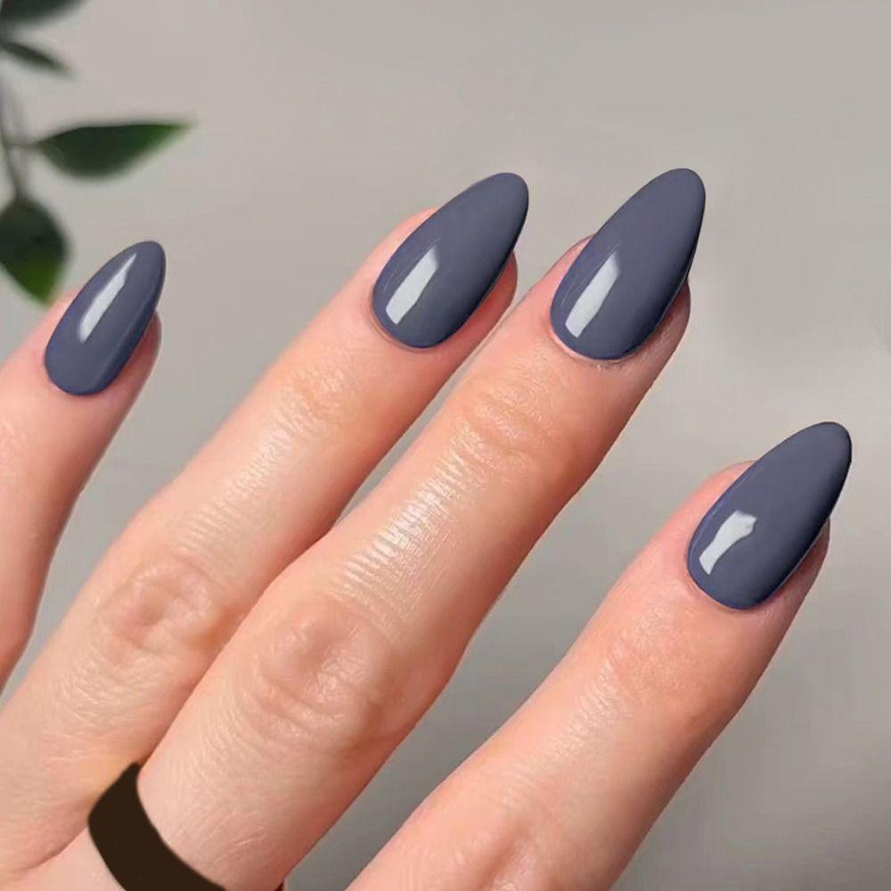 Französische Kunstnägel, lange mandelförmige Nagelspitzen, Maniküre, künstliche Nägel, DIY