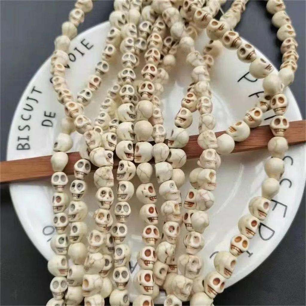 CH70 20Pcs 11mm wacky Skull Beads Clothes Multicolor Beads Handmade Diy Necklace Gothic Jewelry Handmade Beads trend Accessories