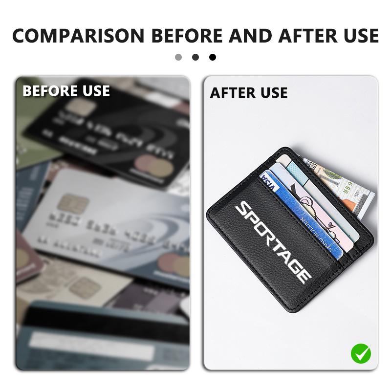 RVGH1 Portable Leather Multi Slot Credit Card Holder Wallet Gift For KIA Sportage 2016 2017 2018 Sephia Stonic Carens