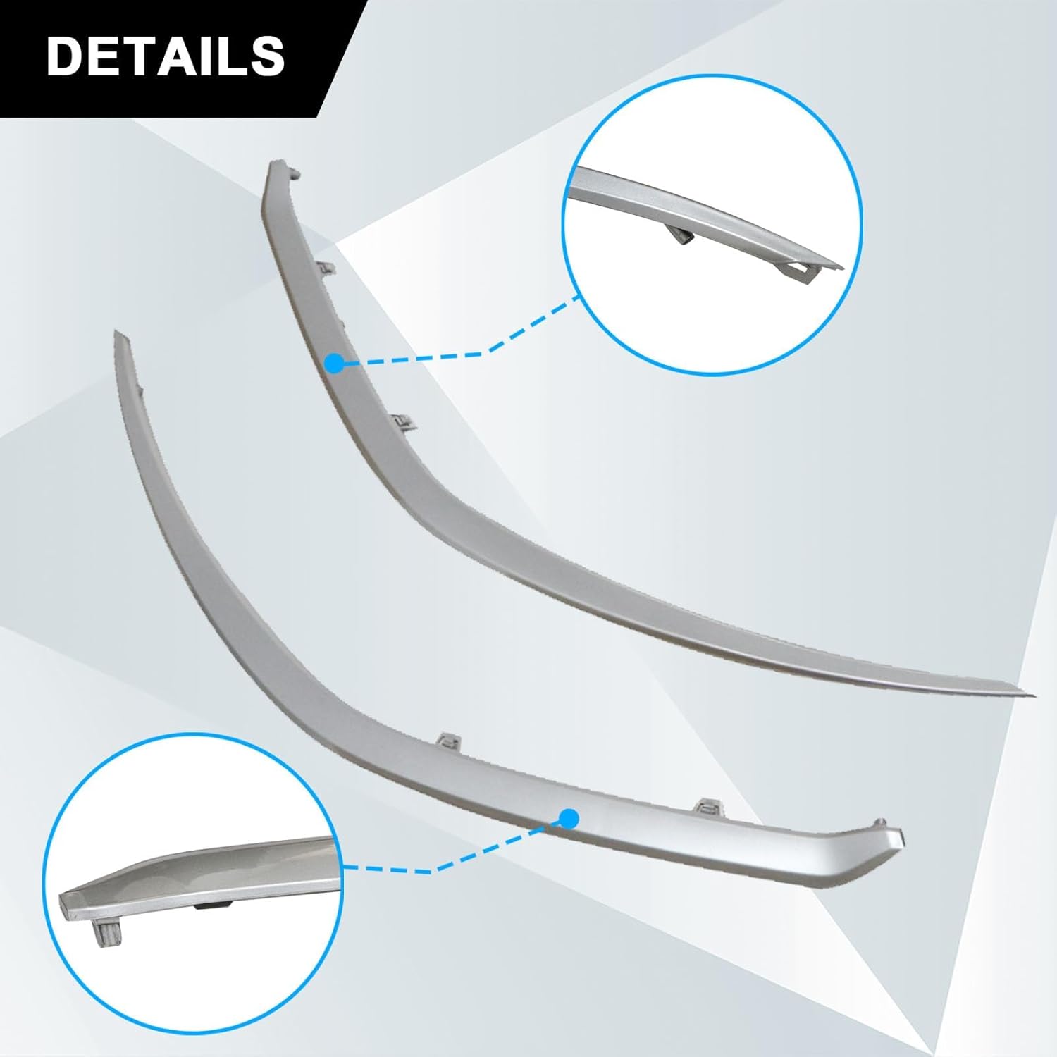 

SecosAutoparts 2Pcs Front Bumper Grille Molding Trim Left & Right Side Compatible with Kia Forte 2022 2023 2024 Replace# 863A7-M7510, 863A8-M7510