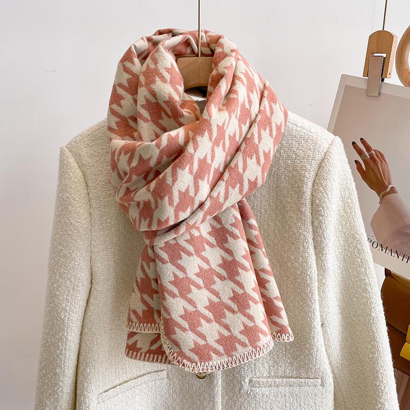 

Двусторонняя шаль из искусственного кашемира в клетку «гусиная лапка» от Liangsu