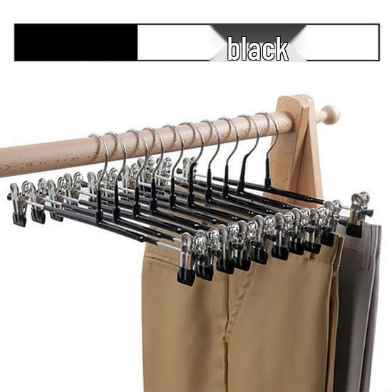 

Non-slip Metal Clothes Hanger with Clips for Pants and Skirts