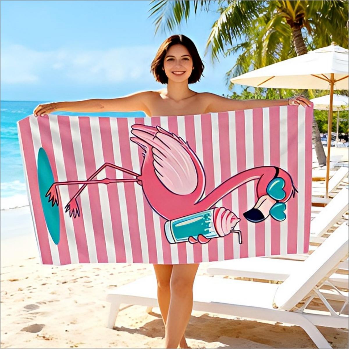 

Double Sided Cute Flamingo Pillow Cover Pink Striped Cartoon Animal Print Soft Throw Pillow Case for Summer Home Decor Gift W40*H60(CM)