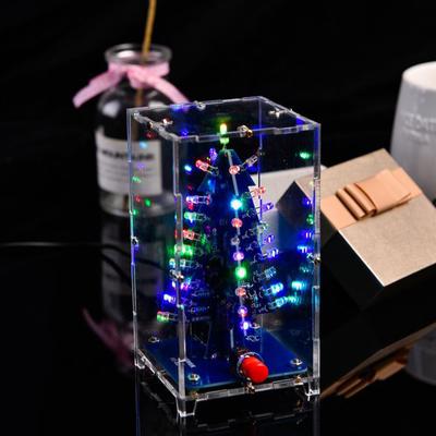 Xmas Tree Diy Kits Led Multicoloured 3D Christmas Tree Electronic Diy Kit For Soldering Practice Learning