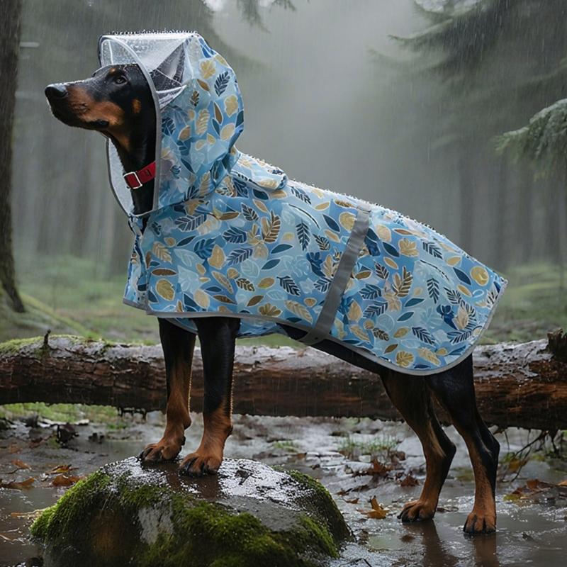 Dog Waterproof Raincoat Ponchos Coat 6 Size to Choose Adjustable Pet Rain Coat Rainwear Walks and Outings