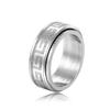 Simple Titanium Steel Couple Rings Fashion Rotating Ring for Men Embossed Great Wall Pattern Jewelry Gifts