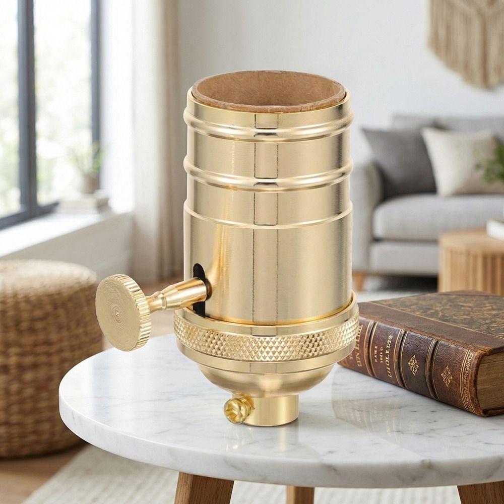 Vintage Style Lamp Socket Holder Antique Brass Retro Copper Lamp Holder Screw-in Type Double Ring Light Socket