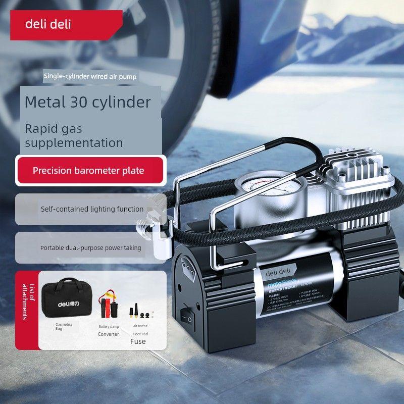 Deli Tools Vehicle Air Pump Double Cylinder Portable Small Lithium Battery Car Tire SUV Car Dl880280s Dl8058 Mechanical Single Cylinder Vehicle Air Pump