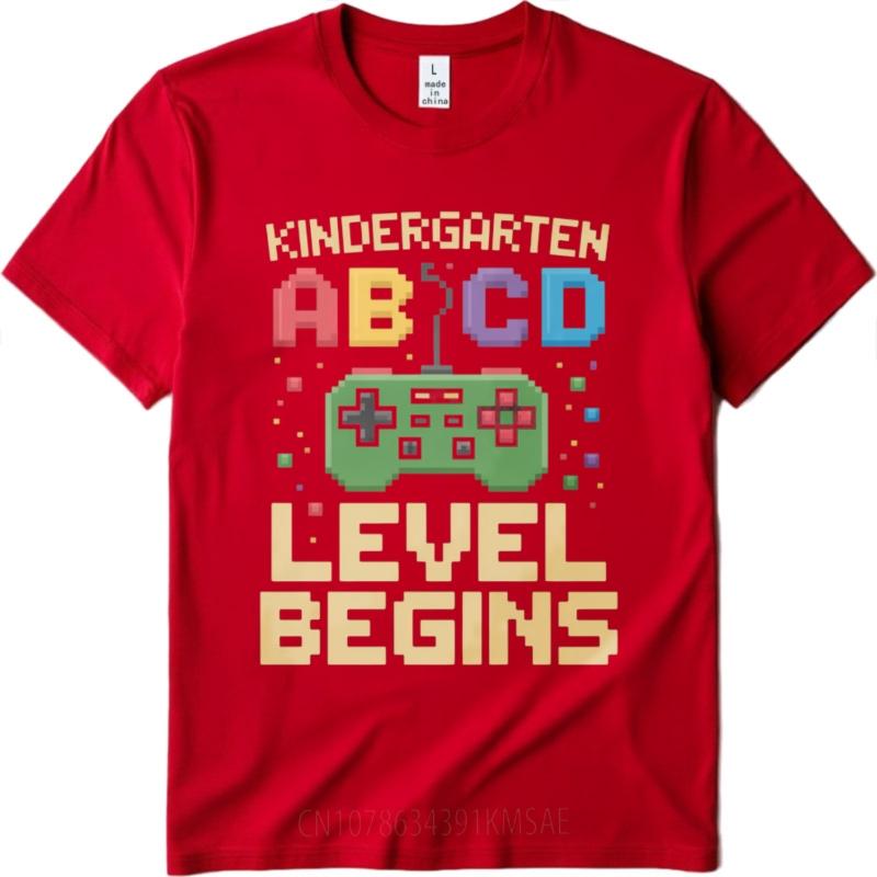 Minimalist Tshirt Summer top Relaxed Fit For him Oneck tshirt Vintage Kindergarten Abcd Level Begins Trendy Unisex Tee shirt