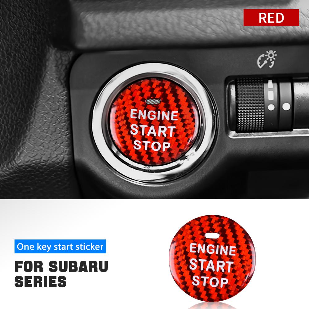 Carbon Fiber Start Stop Button Trim Sticker for Subaru Forester XV WRX Impreza Outback Legacy Red красный