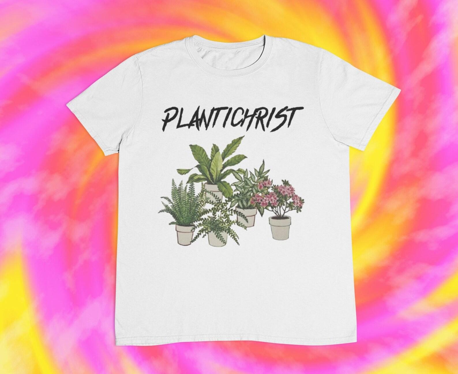 Plantichrist T-Shirt: Ironic Plant Lover Graphic Tee S