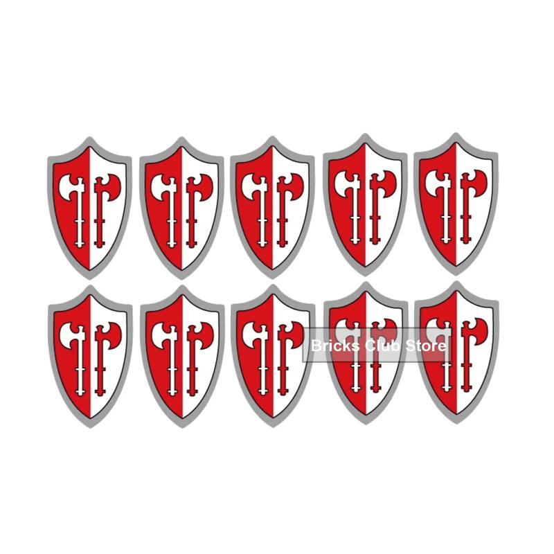 MOC Medieval Knights Building Blocks Accessories Plumes Pauldron Fence Helmet Shield Plush Cloak Soldier Weapons MOC Mini Bricks