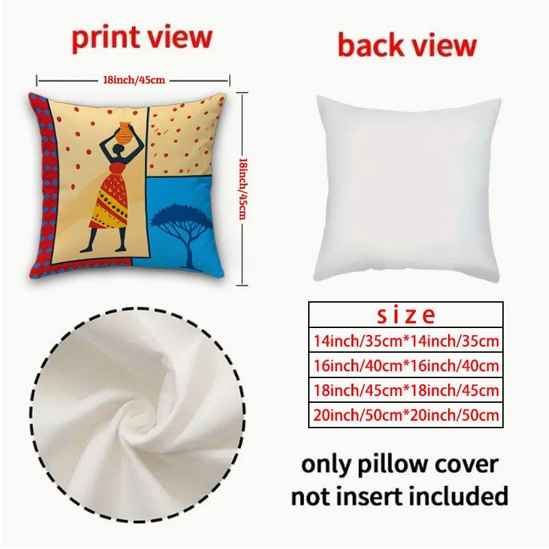 African Tribal Art Pillow Covers, Kenya Egyptian Inspired Decorative Throw Pillow Cases, Afrocentric Home Decor Cushion Covers