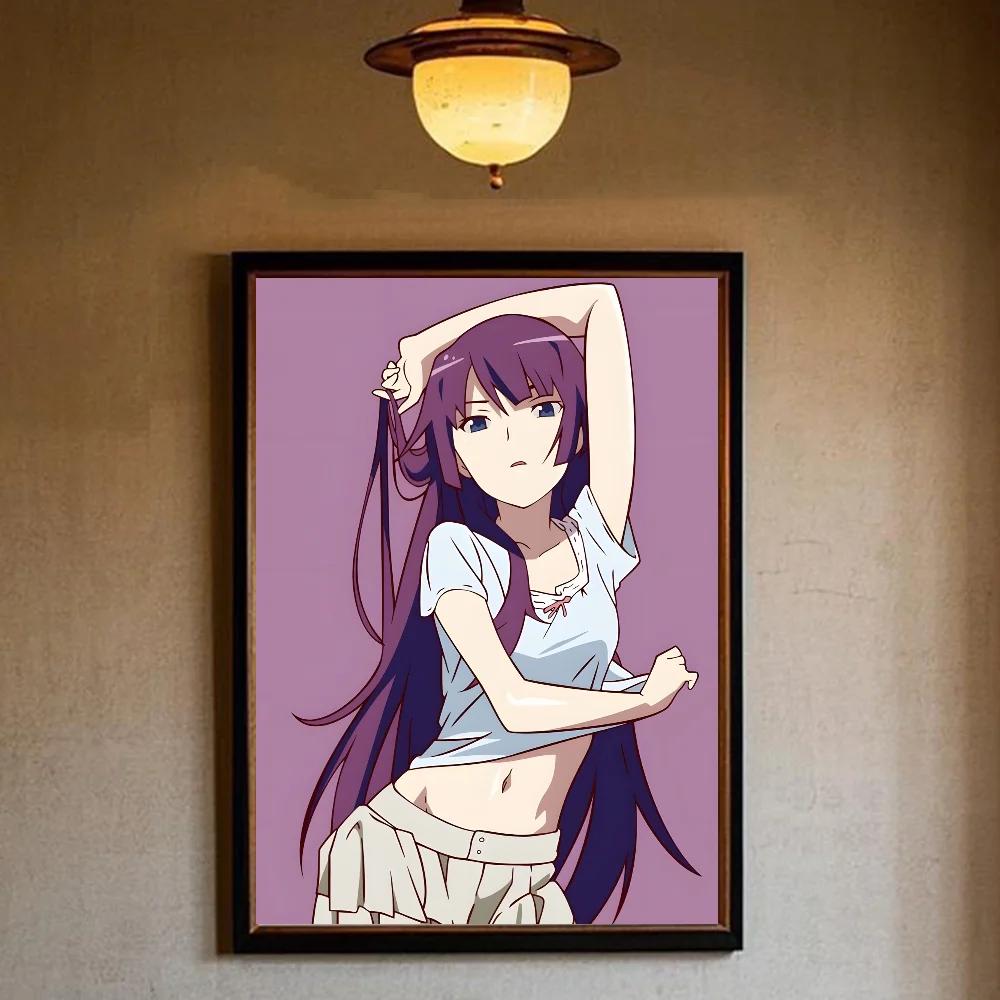 Anime Bakemonogatari Senjougahara Hitagi Poster HD Art Sticky Wall Waterproof Home Living Room Bedroom Bar Aesthetic Decoration