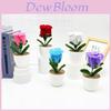 Multi Colored Plush Twisted Rod Rose Potted Desktop Decoration Ornament For Office Decor