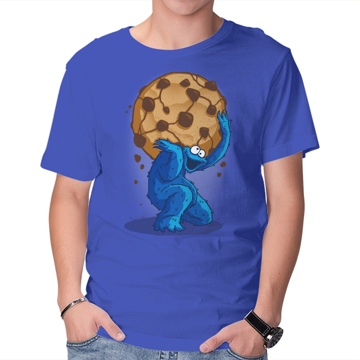 Unisex Crew Neck T-Shirt Cookie Atlas Graphic Short Sleeve Casual Tee M