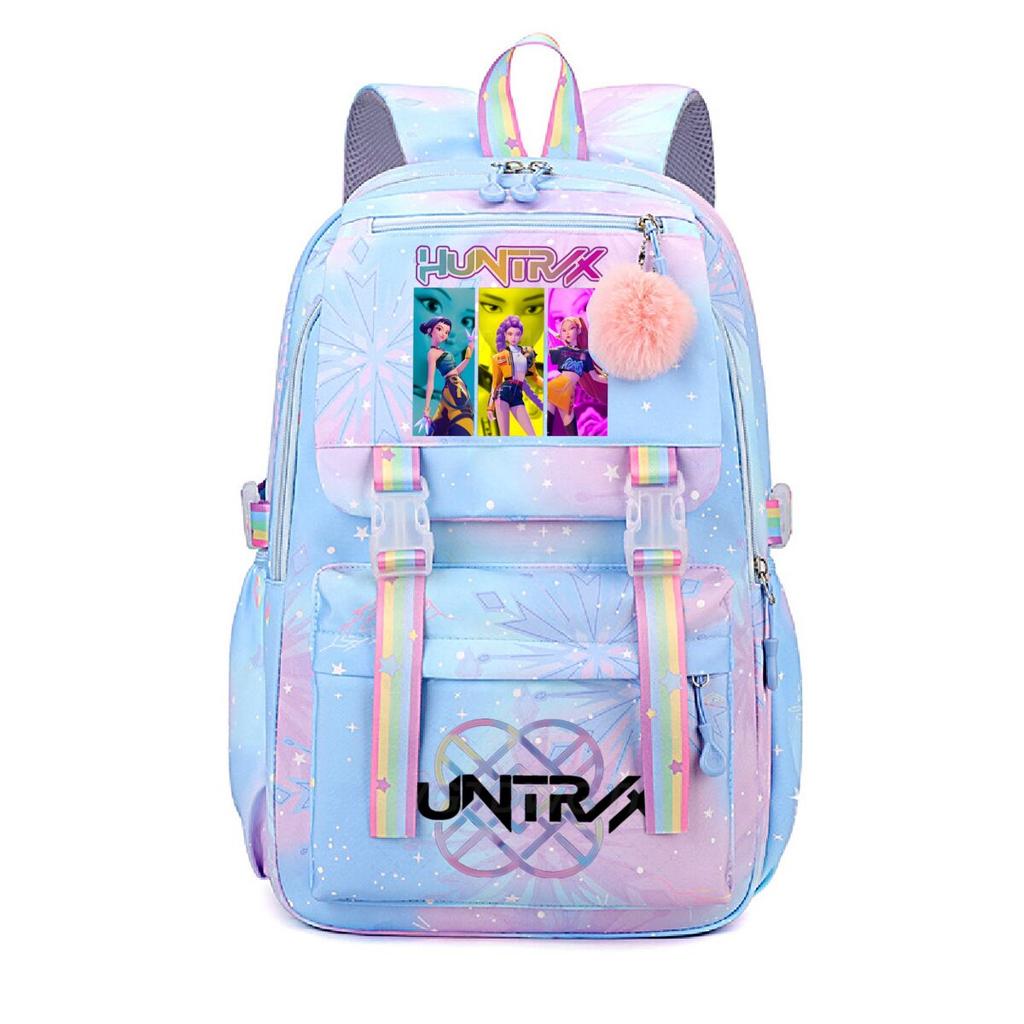 K-Pop Demon Hunters School Bag Kids Students Huntrix Girl Rainbow Dual-Shoulder Bag Boys Laptop Rucksack Outdoor Shouler Bag