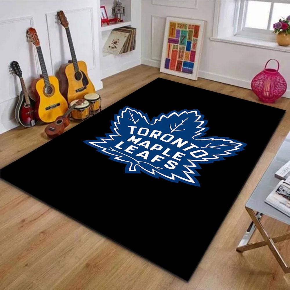 Toronto Maple Leafs Logo Design Patterned Carpet, Non Slip Mat Suitable for Living Room and Bedroom Sofas