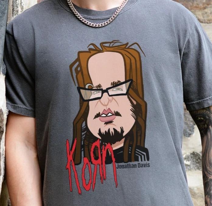 Футболка Korn Jonathan Davis Рок-группа на Премиум Винтажной Черной Футболке Comfort Color 4XL