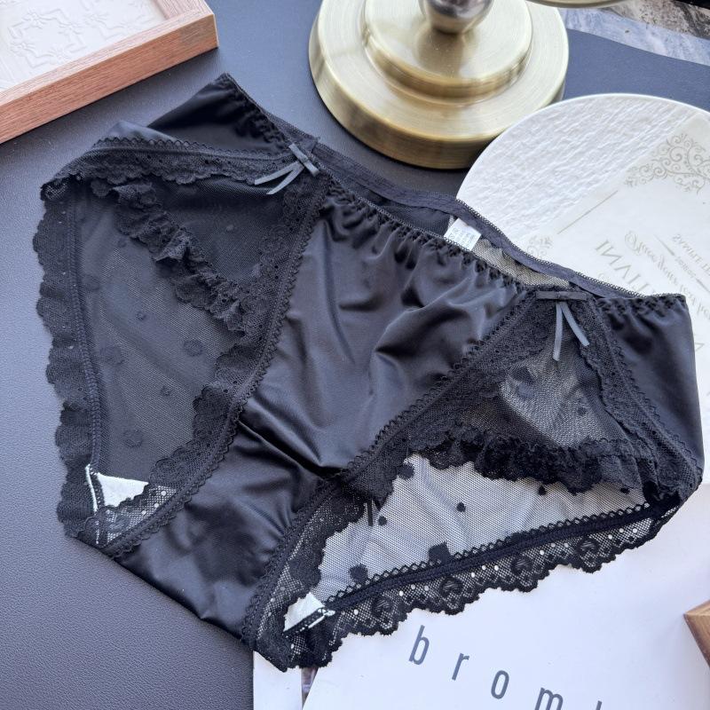Ladies Spring Summer High Split Ice Silk Jacquard Sexy Panties