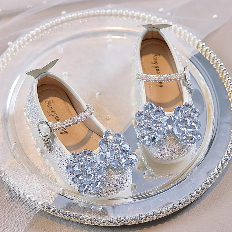 2024 Children Leather Shoes for Girls Autumn New Fashion Korean Style Soft Sole Anti-slippery Versatile Chic Princess Dress Shoe