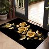 Modern Large Floral Print Floor Mat, Botanical Non-Slip Washable Rug, Decorative Area Carpet for Kitchen Laundry Living Room