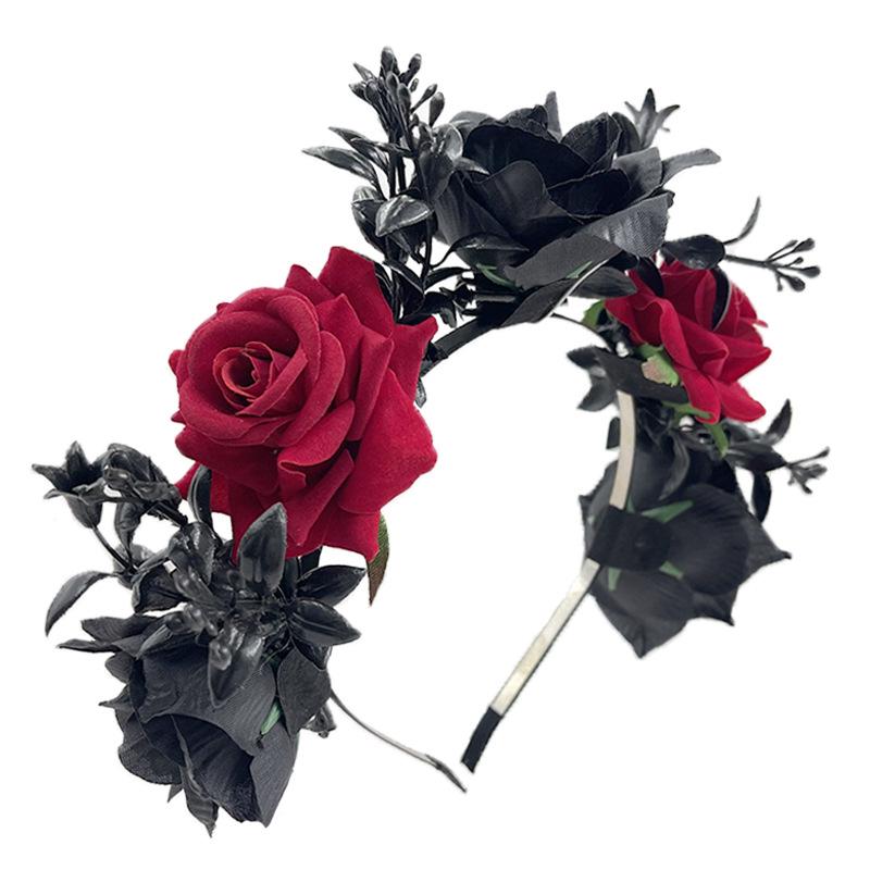 Halloween Flower Headband with Spider for Cosplay or Makeup Party