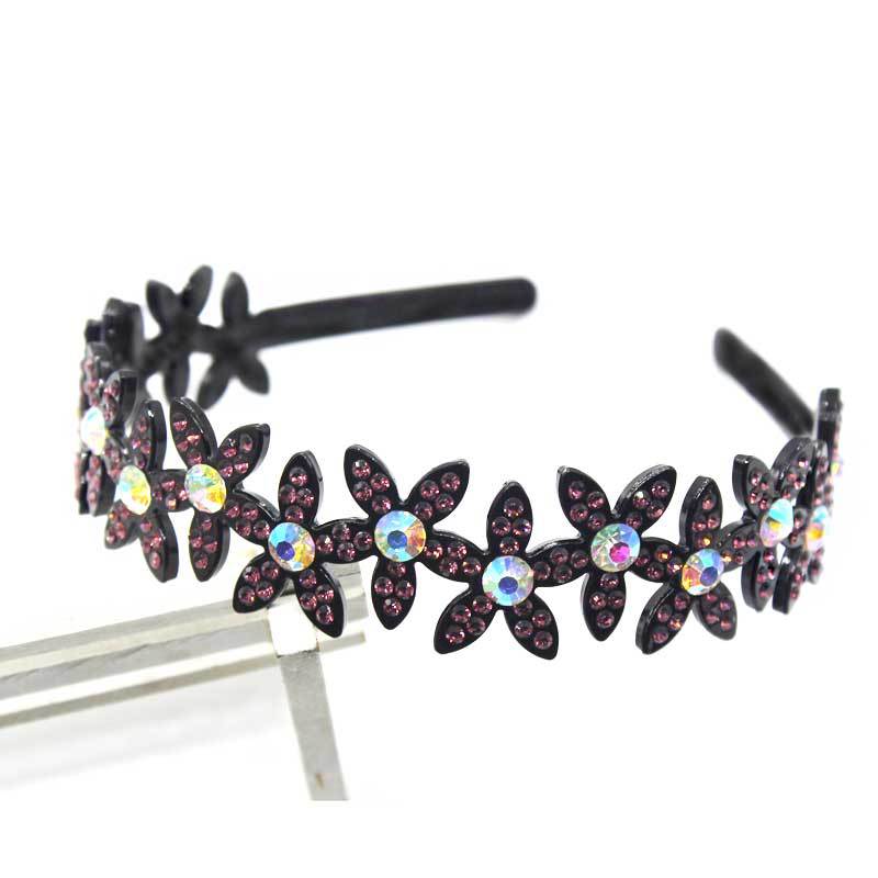 Korean Style New Hair Band Braided Hair Pressing Diamond Net Celebrity Hair Band Non-slip Headdress Wash Face Plastic Headband Broken Hair Clip