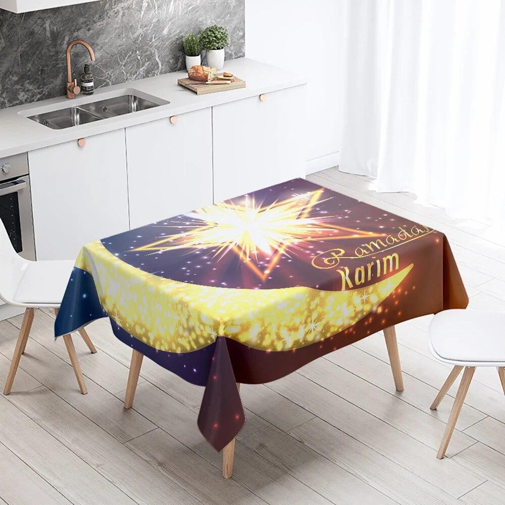 Eid Decoration Tablecloth Waterproof and Oil-proof Tablecloth Restaurant Banquet Home Kitchen Table Decoration