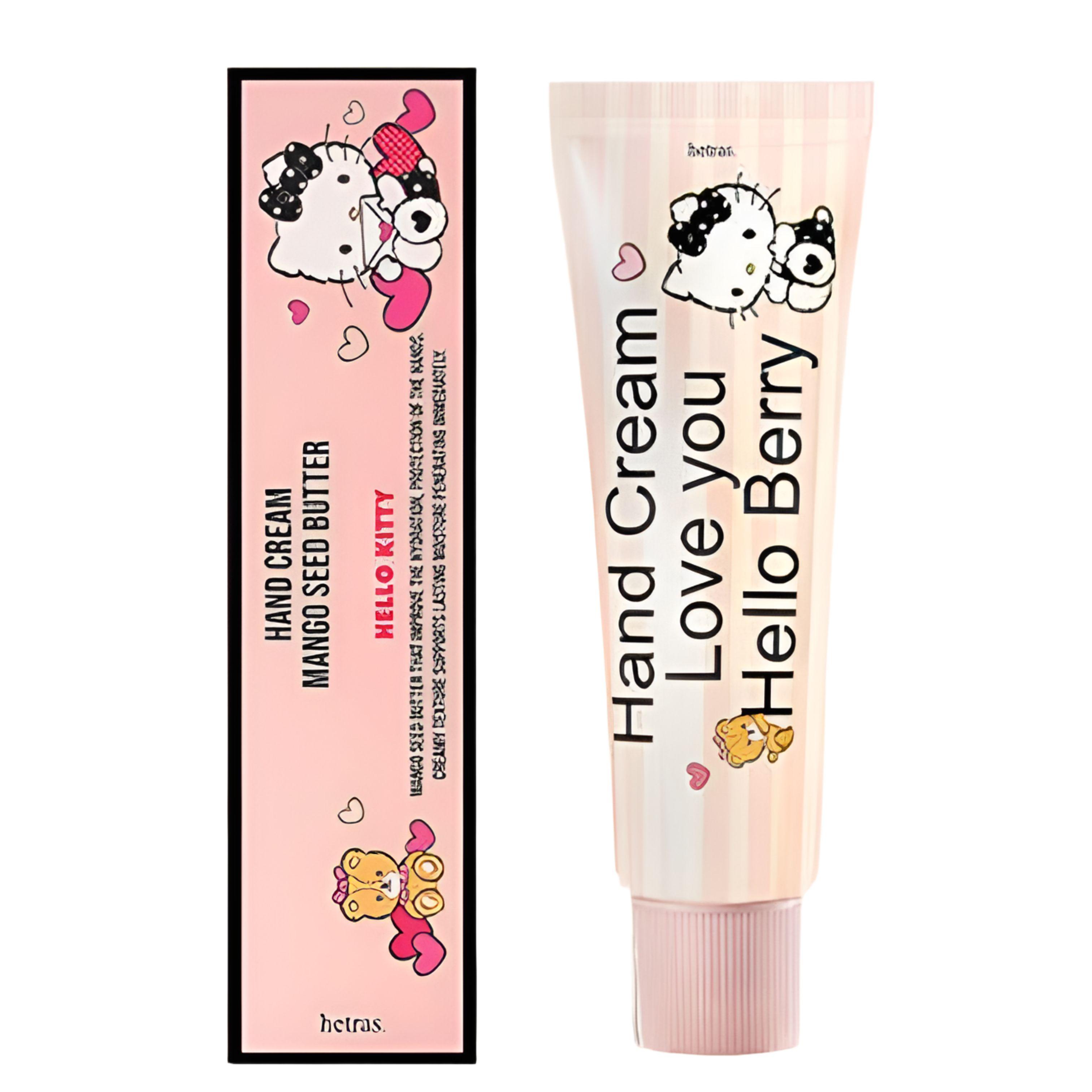 HETRAS Mango Seed Butter Perfume Hand Cream 50ml Hello Kitty 01 NEW Hello Berry Scent