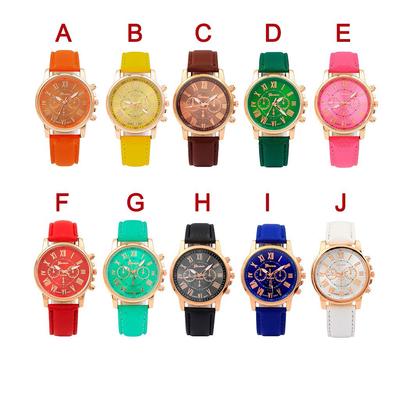 (Great home)Women's Roman Numerals Faux Leather Analog Quartz Watch