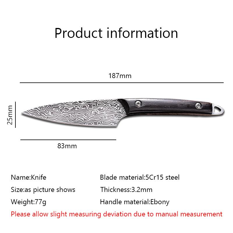 Damascus Pattern Stainless Steel Forged Kitchen Fruit Knife Boning Knife Meat Knife Vegetable Knife Knife