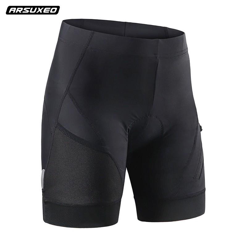 Womens Cycling Shorts With Gel Pad Compression Fit Breathable 3/4 Length Fitness Road Bike Riding Asia XXXL EU XXL чёрный