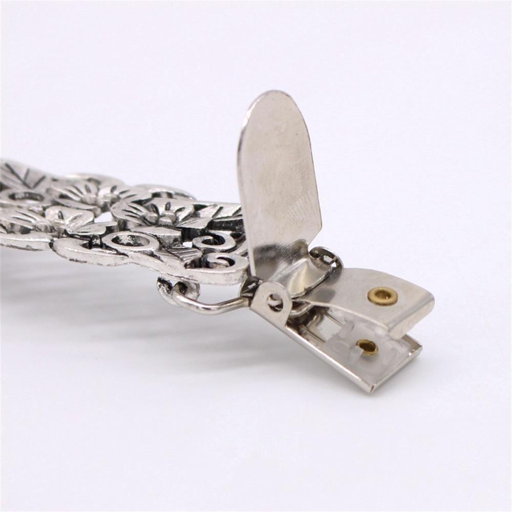 Trendy Winter Retro Flower Pattern Cardigan Clip Shawl Brooch Sweater Blouse Pin Duck Clip Clasps