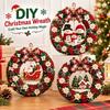 1 Set No Sewing Punch Needle Wreath DIY Kit Pre Cut Shape Holiday Wreath Decoration Kit  Home