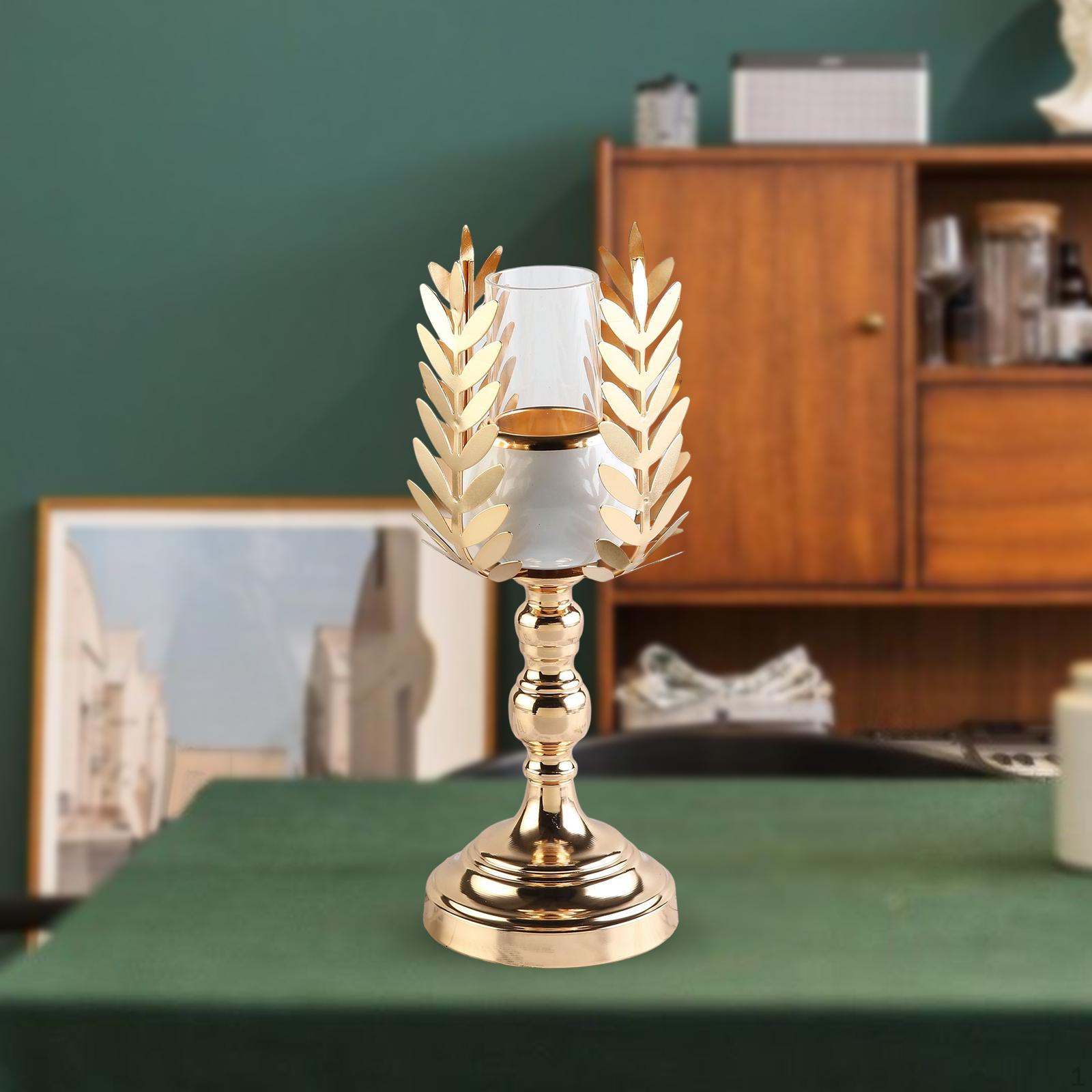 

Candle Holder Dinner Table Gold Polished Centerpiece Candlesticks Home Ornament for Wedding Gift 12cmx12cmx31cm