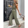 Ensemble 2 pièces élégant : Haut rayé sans manches à encolure en V et Pantalon large taille haute, Tenue décontractée d'été pour les vacances