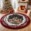 2026 Christmas Area Rug Round Floor Mat Living Room Anti-dirty Wear-resistant