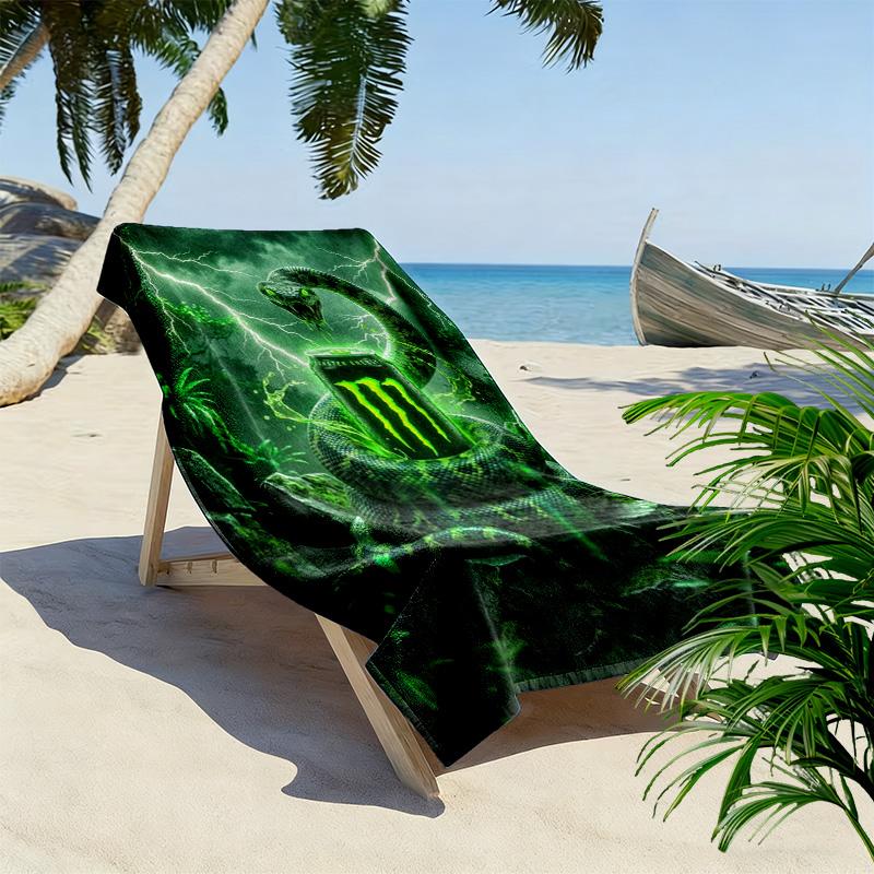 Monster Energy Drink Up Adventures Beach Towel Portable For Travel Beach Towel For Vacation Photos Absorbent Bath Towel Quickdrying Swim Towel