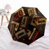 1pc Audio nostalgia Automatic Open/Close Umbrella Compact Folding Umbrella, All-Season Portable Umbrella for Women/Men F1124258