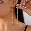 Vintage Punk Halloween Skull Long Tassel Earrings for Women Silver Color Moon Skeleton Metal Dangle Earring Festival Jewelry