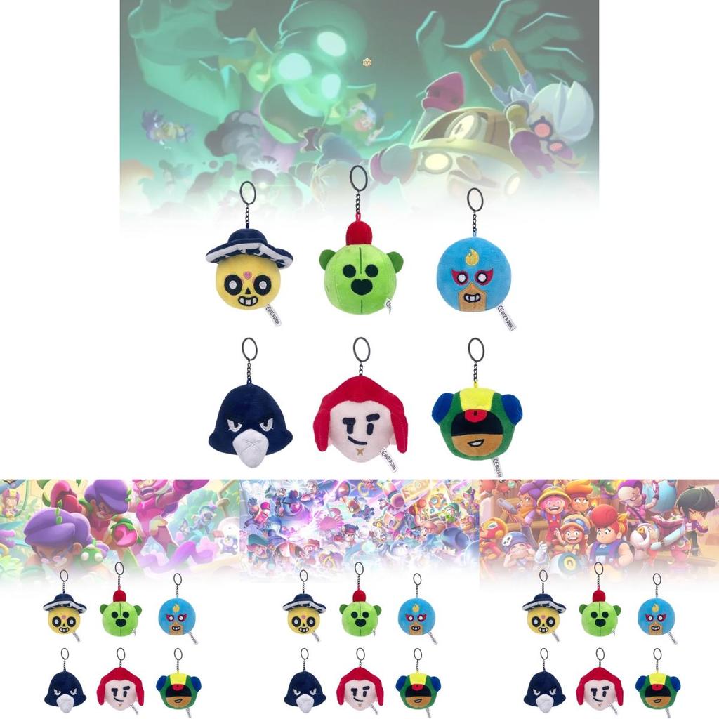 Adorable Spike Plush Keychain Toy From Brawl Stars With Soft Short Plush Fabric