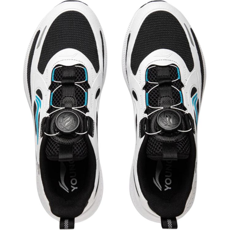 Li Ning Kids Starry Sky Synthetic Leather Fabric Comfortable Fashion Non-Slip Wear-Resistant Low-Top Running Shoes Kids Sneaker White Black YKFU046-7