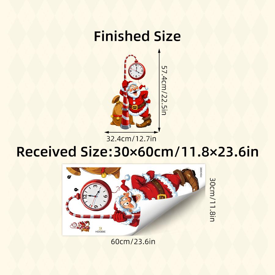 Cartoon Santa Claus Wall Stickers Removable PVC Holiday Decoration Suitable for Nursery and Kids Room Home Decoration