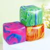 Squeeze Toy Slow Rise Fidgets Cube with Glitter Flow Patterns Stress Relief Sensory Toy for Kids Adults Fun Desk Decoration
