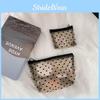 Transparent Heart Pattern Pvc Makeup Bag Big Capacity Portable Toiletry Bag Stationery Pouch