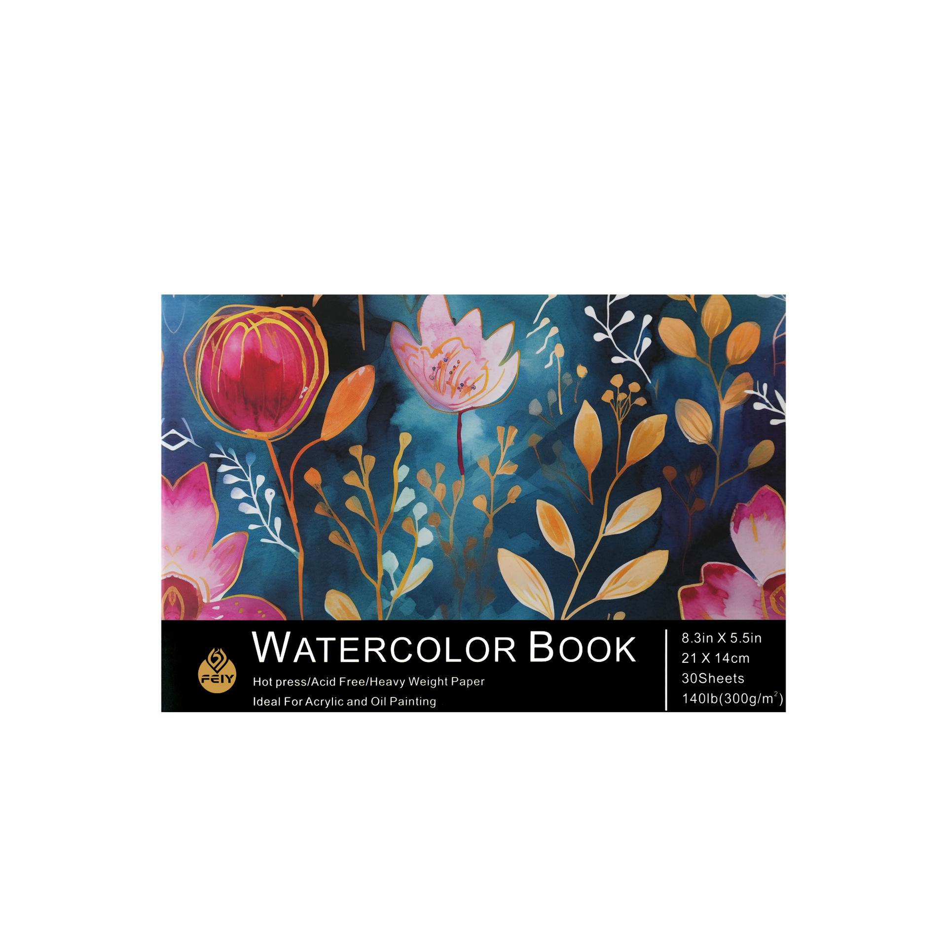 Акварельный скетчбук формата А4/А5, 300 г/м²: Плотная, чистая художественная бумага для рисования