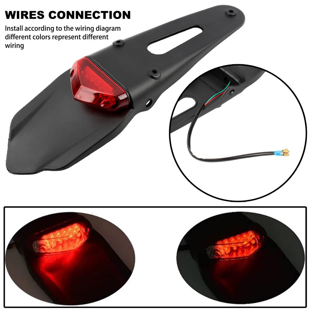 Motorcycle Rear Fender With 12V Taillight Turn Signal for Suzuki Husqvarna BETA RR Motocross Enduro DirtBike LED Brake Light