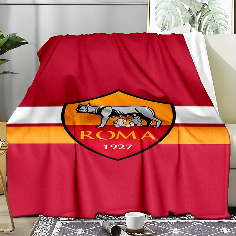 1pz Coperta Morbida in Flanella Stampata AS Roma1 Calcio per Camera da Letto Adulti Soggiorno Divano Campeggio Viaggio Regali per Fan Regali di Natale