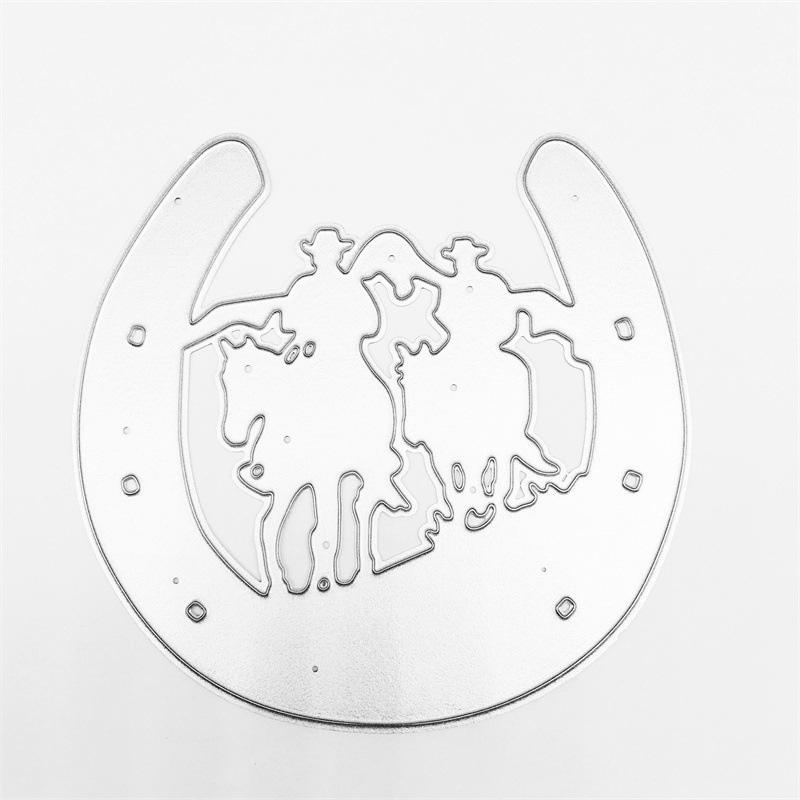 

Западный родео всадник, художественный узор, металлические стальные трафареты, трафареты для скрапбукинга, ремесленные штампы, 3D DIY, изготовление фестивальных карт серебряный